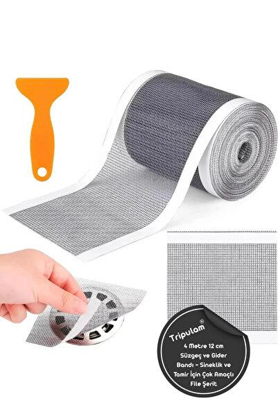 TRİPULAM 4 Metre 12 cm Süzgeç ve Gider Bandı – Sineklik ve Tamir İçin Çok Ama...