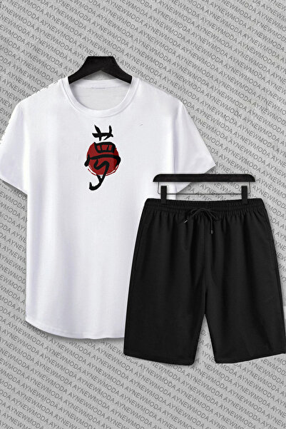 donamod Oversize Japan Mood Dream Printed T-Shirt Shorts Bottom Top Set 2 Piece Set