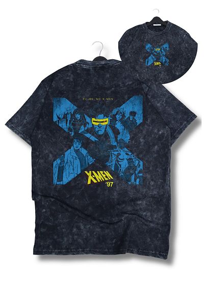 Fuddy Moda Tricou unisex To Me My X-Men 97 scris pe spate, lavabil, tricou retro cu temă Mar vel supradimensionat