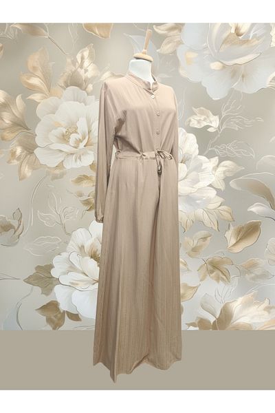 DENİZLİFE Women's Battal Size Front Button Dress
