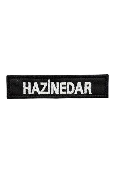 Ex Patch Black Background Treasure Written Embroidery Patch - 9.5X2 cm