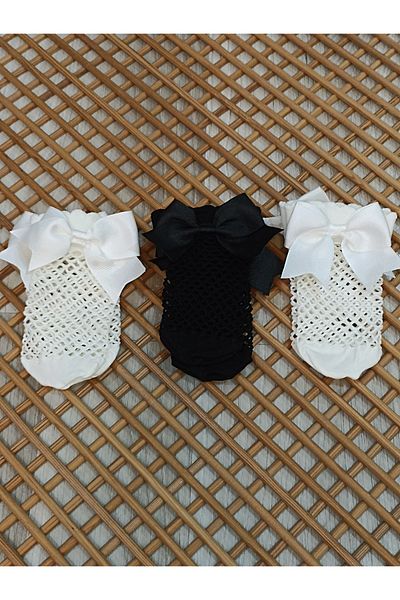 Rocks For Children's 3-Piece Socks with Mesh Ribbon
