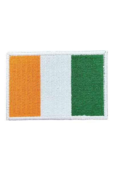 Ex Patch Patch de broderie cu steagul din coasta fildeș - 8x5 cm