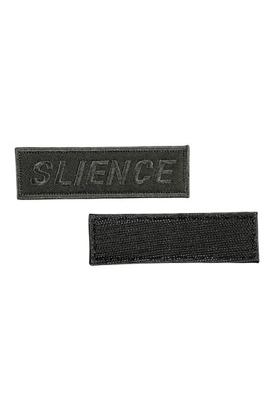 Ex Patch Patch broderie cu text Slience pe fundal negru - 10x3 cm