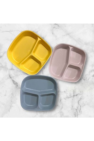 Righton 3 Pieces 3 Compartment Breakfast Plate Children's Plate Table D'Hôte (3 Pcs)