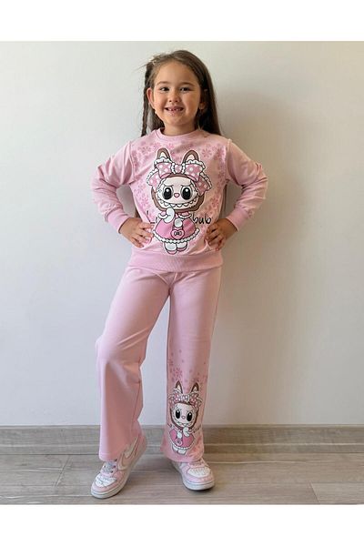 LİLLYPİCCA Girl's Character Patterned Wide Leg 2-Piece Set