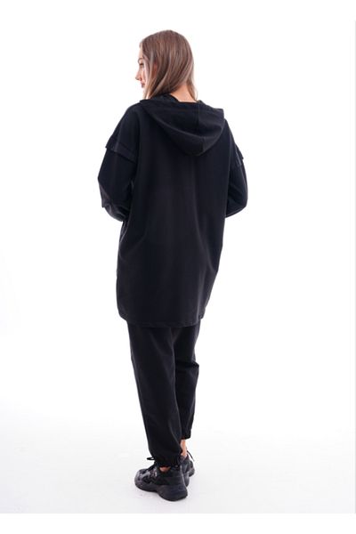 Marvella By Rasha Zip-Up Hooded Tracksuit Set with Satin Pocket Detail
