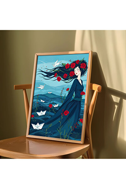 alphobitasarım Deniz Mavisi - Dijital Sanat Eseri - Tekli Tablo