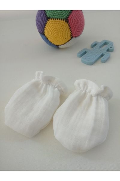 Wenaris Newborn 2-Piece Gloves & Baby Girl Boy Gloves 100% Cotton Muslin Fabric