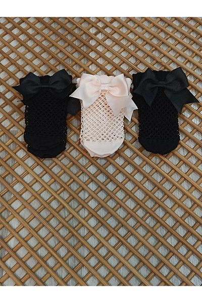 Rocks For Children's 3-Piece Socks with Mesh Ribbon
