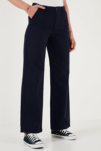 Lela Cotton Standard Fit High Waist Wide Leg Pants Pants 668Yp5344