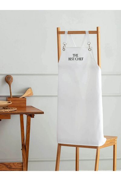 LC Waikiki Lcw Home Black Slogan Printed Gabardine Kitchen Apron as