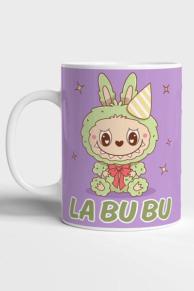 GRN TASARIM Labubu Green Printed Gift Mug
