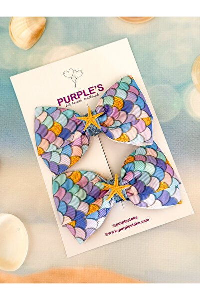 PURPLE'S BİR TUTAM MUTLULUK Handmade Littele Mermaids Starfish Detailed Ribbo...