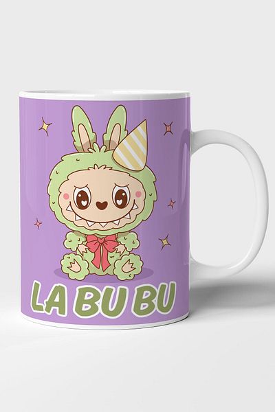 GRN TASARIM Labubu Green Printed Gift Mug