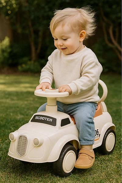 MASA Ride-On Push Car for Toddlers – Vintage Design with Steering & Storage – 3 Colors