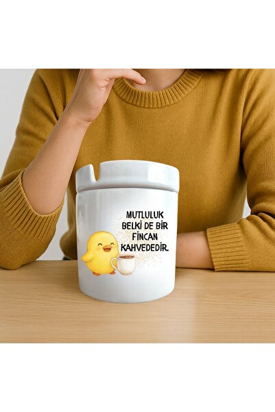 Özel Tasarım Mutluluk Civciv Komik Seramik Kül Tablası