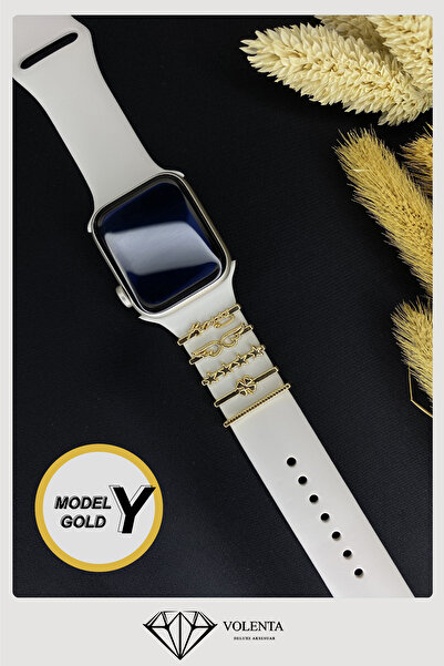 Volent ATATÜRK imzalı Apple Watch-xiaomi Active5/active3 Silikon Ve Saat Kordon Uyumlu Charm Aksesuar