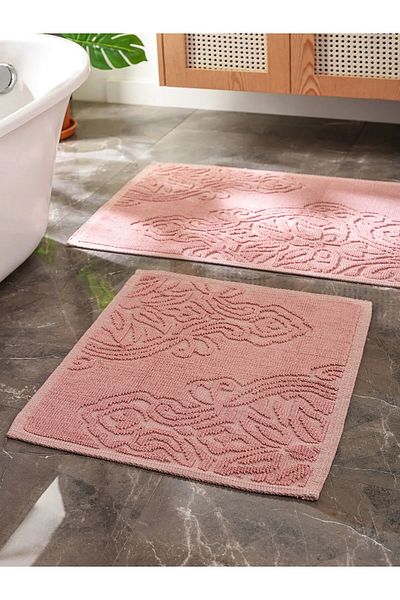 LC Waikiki LCW HOME Χαλάκι μπάνιου με ροζ σχέδιο 2 τεμαχίων AS