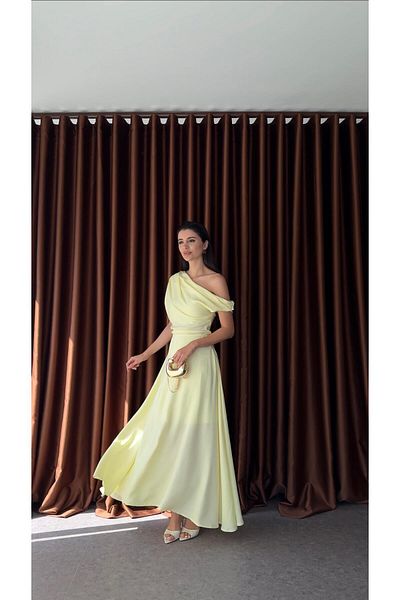 HAZELANNA Off Shoulder Yellow Dress