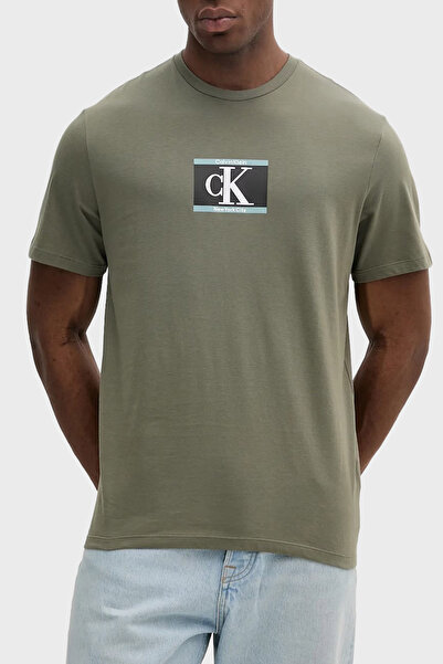 Calvin Klein % 100 Pamuk Regular Fit Bisiklet Yaka Logolu T Shirt LV04RC854GL...