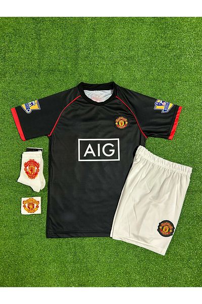 Lion Spor Set de 4 tricouri de fotbal pentru copii Man United Ronaldo 2008 Legend