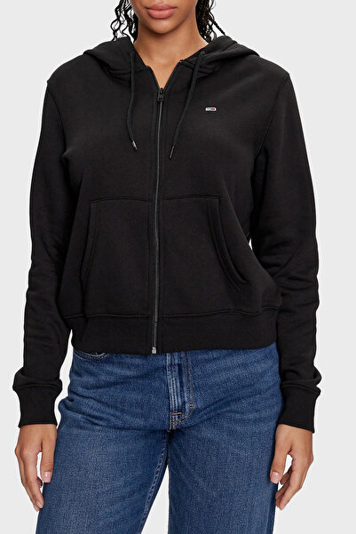 Tommy Jeans Logolu Pamuklu Regular Fit Kapüşonlu Sweat SWEAT DW0DW19729 BDS