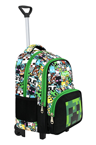 YOUOY Sada 3 tašek pro základní školu Mine Creeper Rake - Mechanismus pevného rikšáře (skládací přední noha)