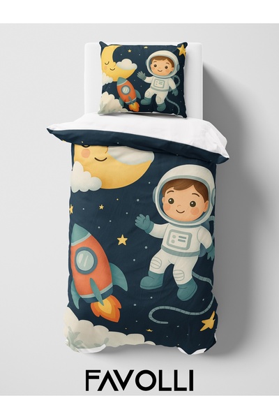 FAVOLLİ Space Traveler Single High Quality Duvet Cover Set
