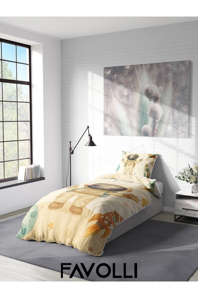 FAVOLLİ Space Adventure Single High Quality Duvet Cover Set