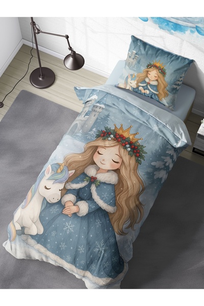 FAVOLLİ Princess's Winter Adventure Single High Quality Duvet Cover Set