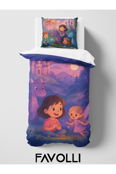 FAVOLLİ Masal Perisi Single High Quality Duvet Cover Set