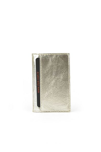 Ziya , Unisex Genuine Leather Card Holder 1539852Z03 Gold