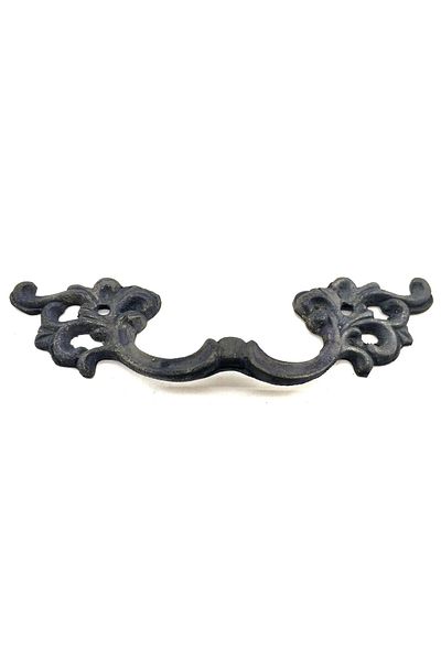 NEZADE STORE Antique Style Decorative Brass Flower Door Handle - 44X148 Mm, Oxide