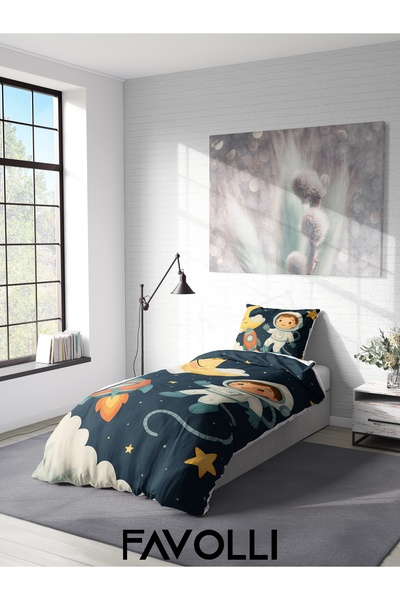 FAVOLLİ Space Traveler Single High Quality Duvet Cover Set