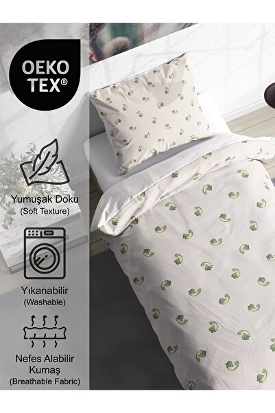 FAVOLLİ Dinosaurs Mini Dino Single High Quality Duvet Cover Set