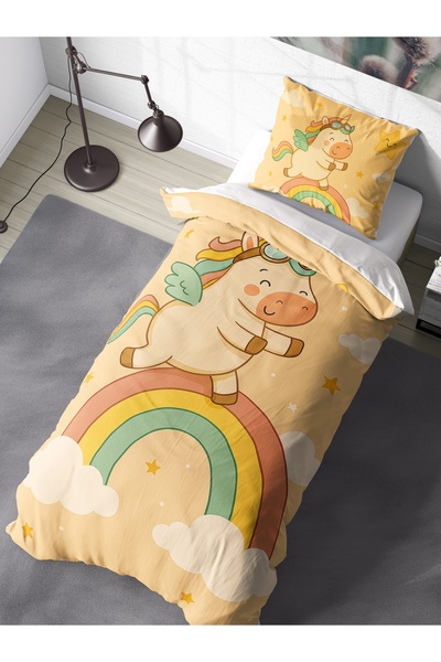 FAVOLLİ Cute Unicorn Single High Quality Duvet Cover Set