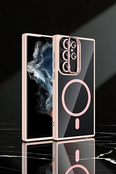 Hatreds Galaxy S23 Ultra Kılıf Standlı ve Kamera Lens Hediyeli M-Safe Şarj Öz...