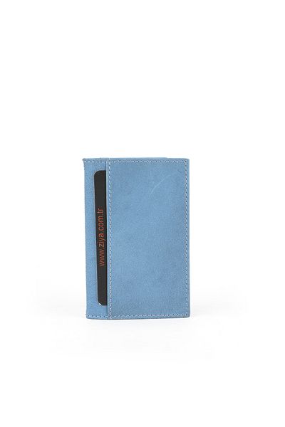Ziya , Suport pentru carduri unisex din piele naturală 1539852Z03 Albastru