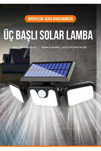 nelerbulurum GÜNEŞ ENERJİLİ SU GEÇİRMEZ SENSÖRLÜ 3 MODLU 74 LEDLİ BAĞ BAHÇE K...