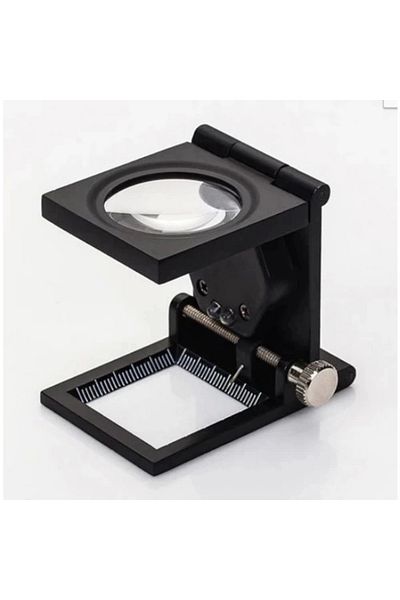 Toptan Bulurum 28X28 mm Folding Metered Metal Tube with 2 Led Lights Magnifying Glass Textile Th9005A