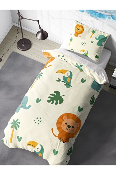 FAVOLLİ Cute Tropical Animals Single High Quality Duvet Cover Set