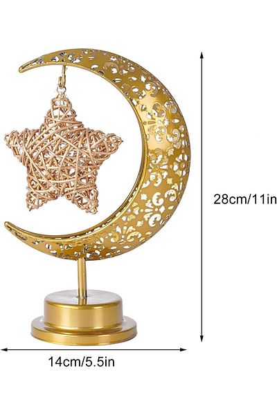COOYA LED Moon Shaped Table Light Night Hanging Magic Decoration for Home Bedside Bedroom Desktop Star