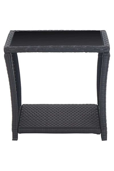 vidaxl 3 Piece Bistro Set with Cushions Poly Rattan Black