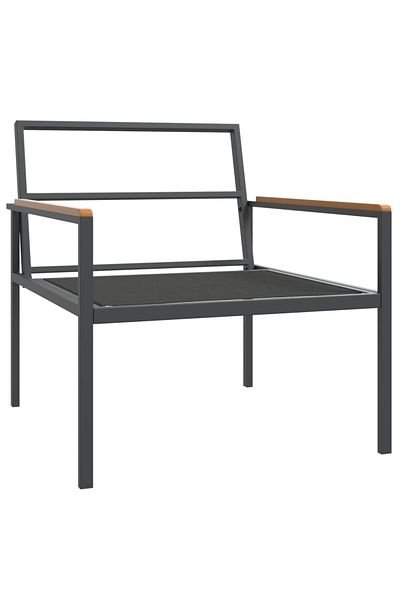 vidaxl 3 Piece Garden Lounge Set with Cushions Gray Steel