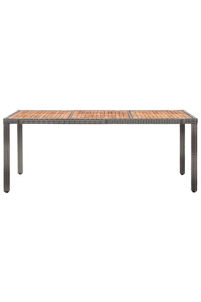 vidaxl 9 Piece Outdoor Dining Set with Cushions Poly Rattan Gray