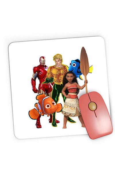 OEM Gaming Mousepad Aquaman Ocean Moana Nemo Ironman Find Peace, 21x19 cm