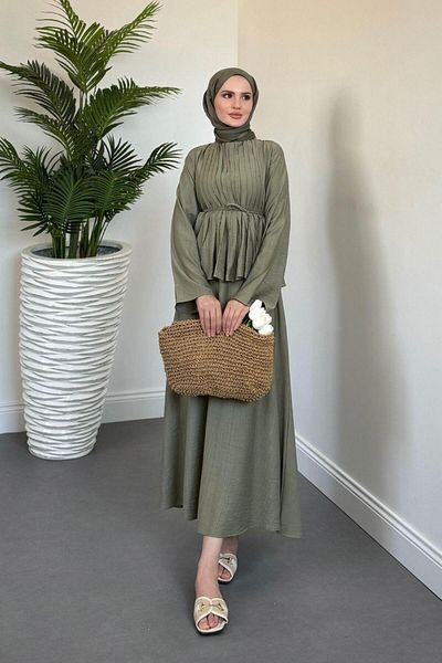 MERVEN AKYÜZ Σετ φούστα Sasha Khaki
