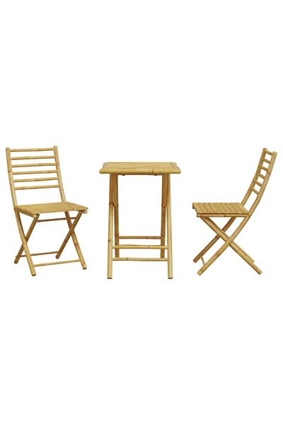 vidaxl 3 Piece Bistro Set Bamboo