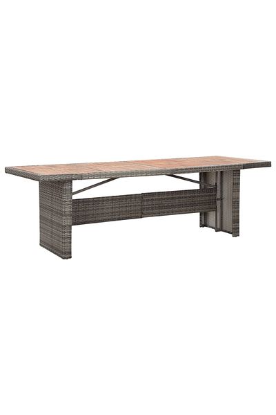 vidaxl 9 Piece Outdoor Dining Set with Cushions Poly Rattan Gray